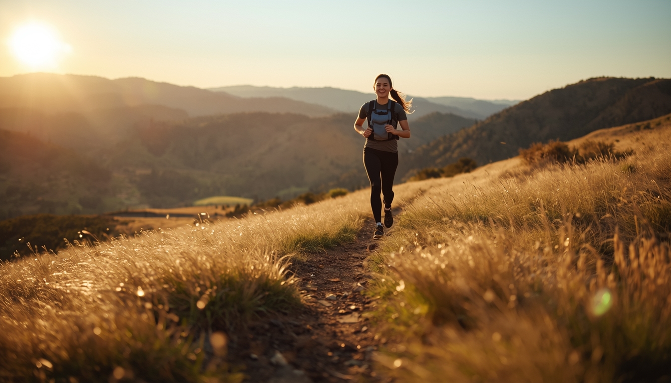 Persoon die geniet van actieve beweging in de natuur